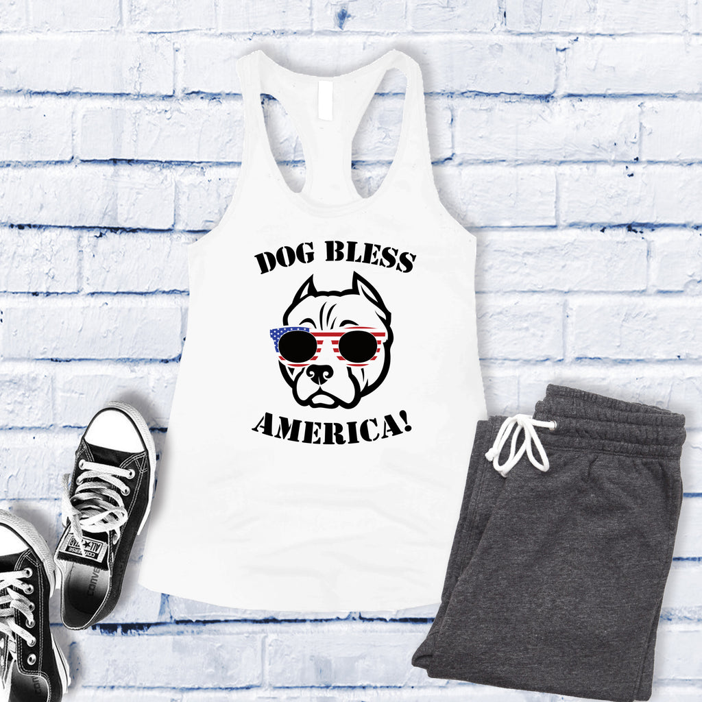 American Bully Dog Bless America Women's Tank Top Tank Top tshirts.com White S 