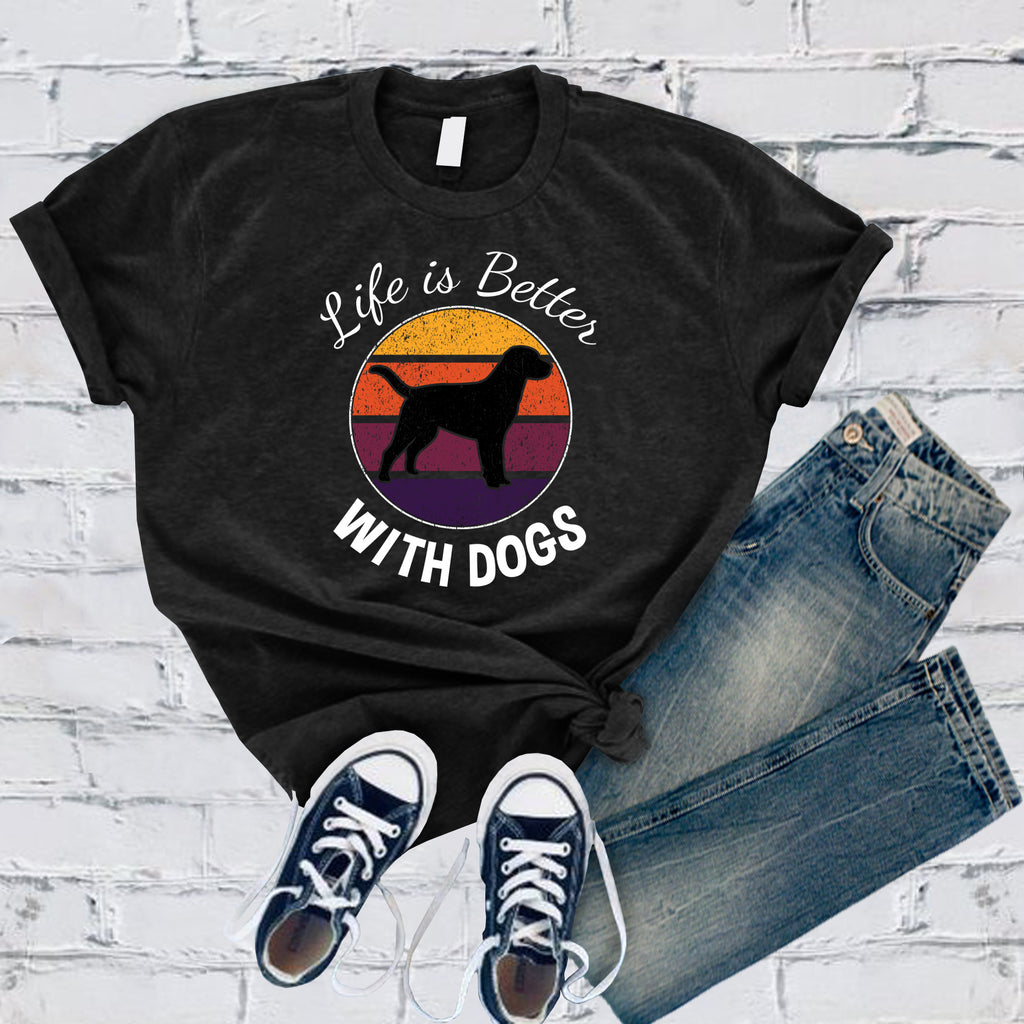 Life is Better With Dogs T-Shirt T-Shirt Tshirts.com Black S 