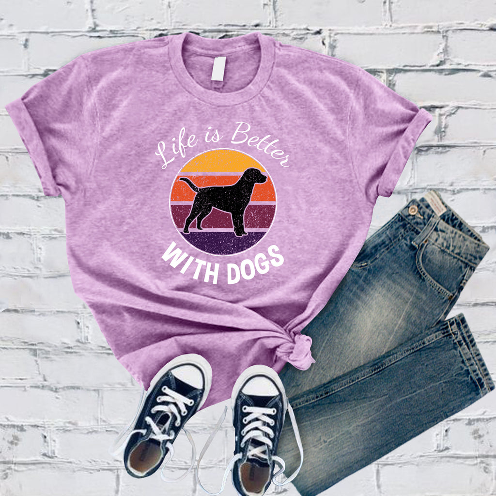 Life is Better With Dogs T-Shirt T-Shirt Tshirts.com Heather Prism Lilac S 