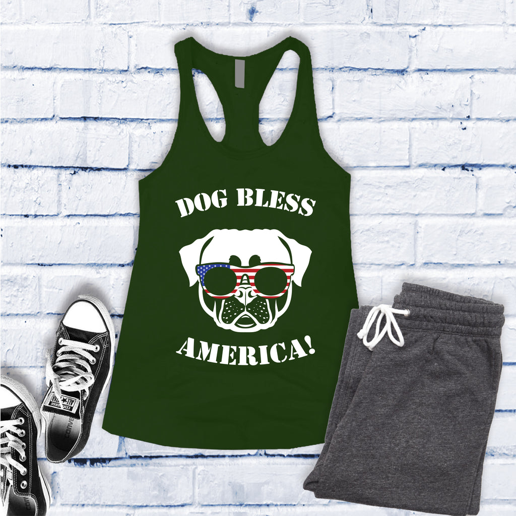 Rottweiler Dog Bless America Women's Tank Top Tank Top tshirts.com Military Green S 