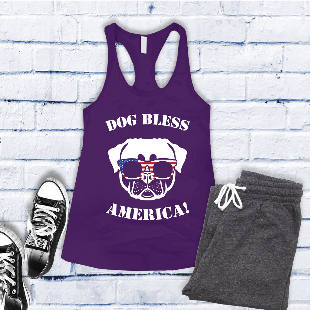 Rottweiler Dog Bless America Women's Tank Top Tank Top tshirts.com Purple Rush S 