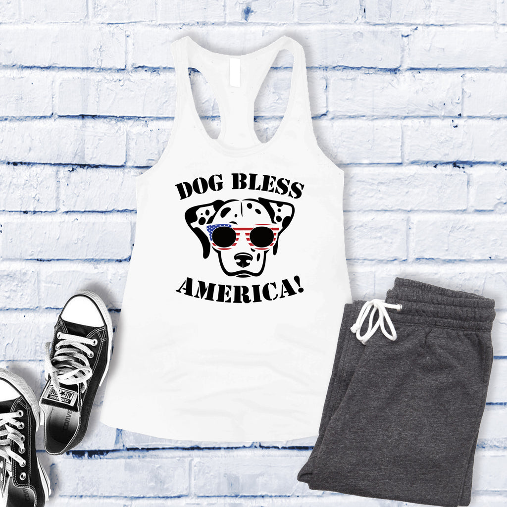 Dalmatian Dog Bless America Women's Tank Top Tank Top tshirts.com White S 