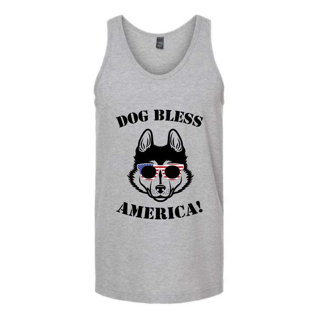 Husky Dog Bless America Unisex Tank Top Tank Top tshirts.com Heather Grey S 
