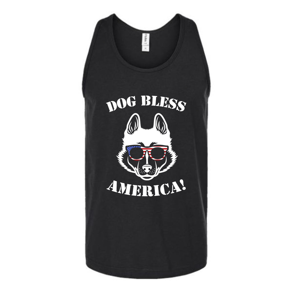 Husky Dog Bless America Unisex Tank Top Tank Top tshirts.com Black S 