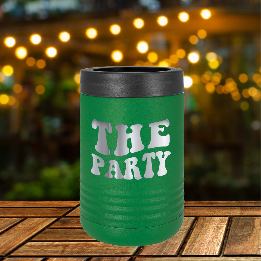 The Party Beverage Koozie Drinkware tshirts.com Green  