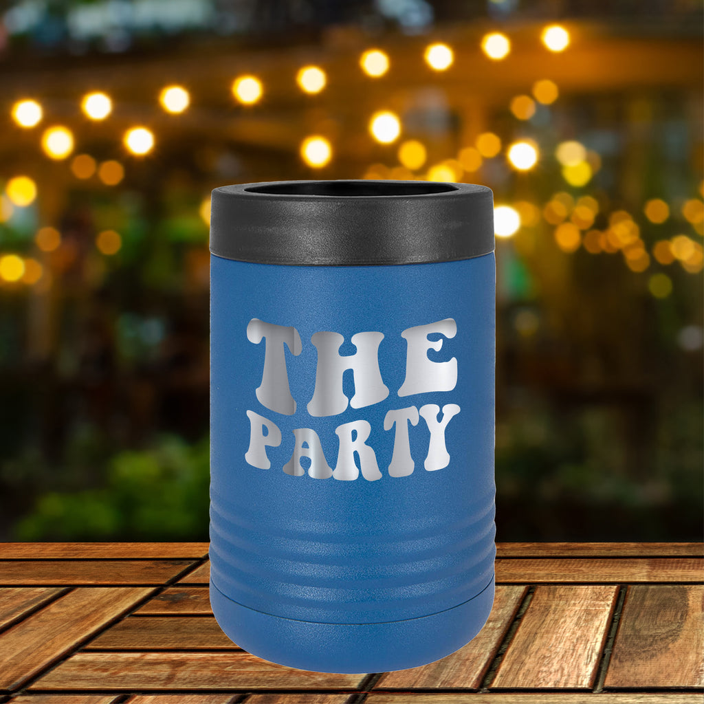 The Party Beverage Koozie Drinkware tshirts.com Royal Blue  