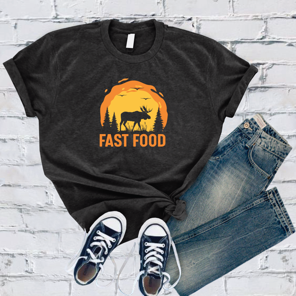 Fast Food Hunting T-Shirt T-Shirt Tshirts.com Dark Grey Heather S 
