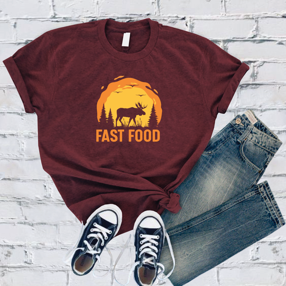Fast Food Hunting T-Shirt T-Shirt Tshirts.com Maroon S 