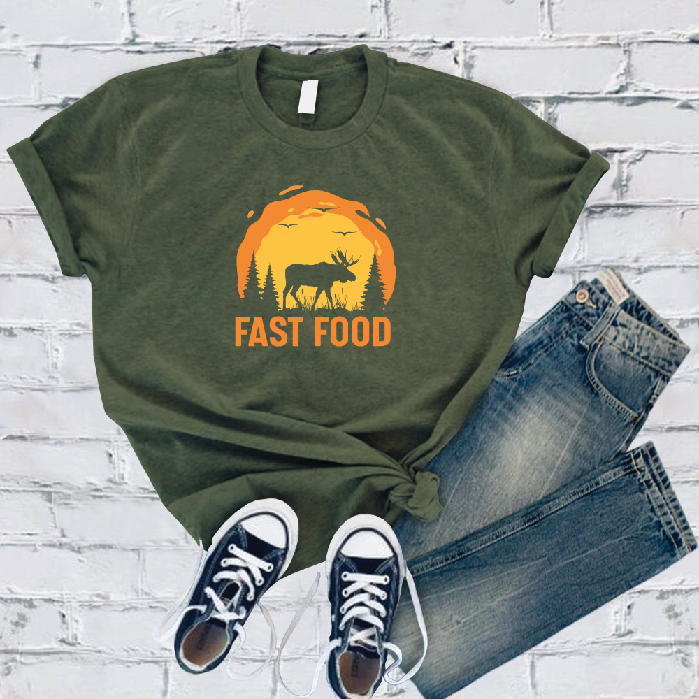 Fast Food Hunting T-Shirt T-Shirt Tshirts.com Military Green S 
