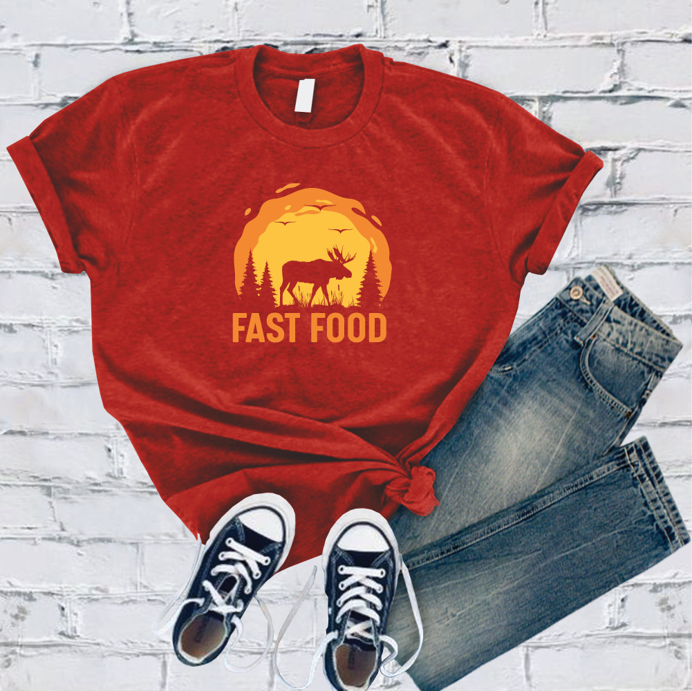 Fast Food Hunting T-Shirt T-Shirt Tshirts.com Red S 