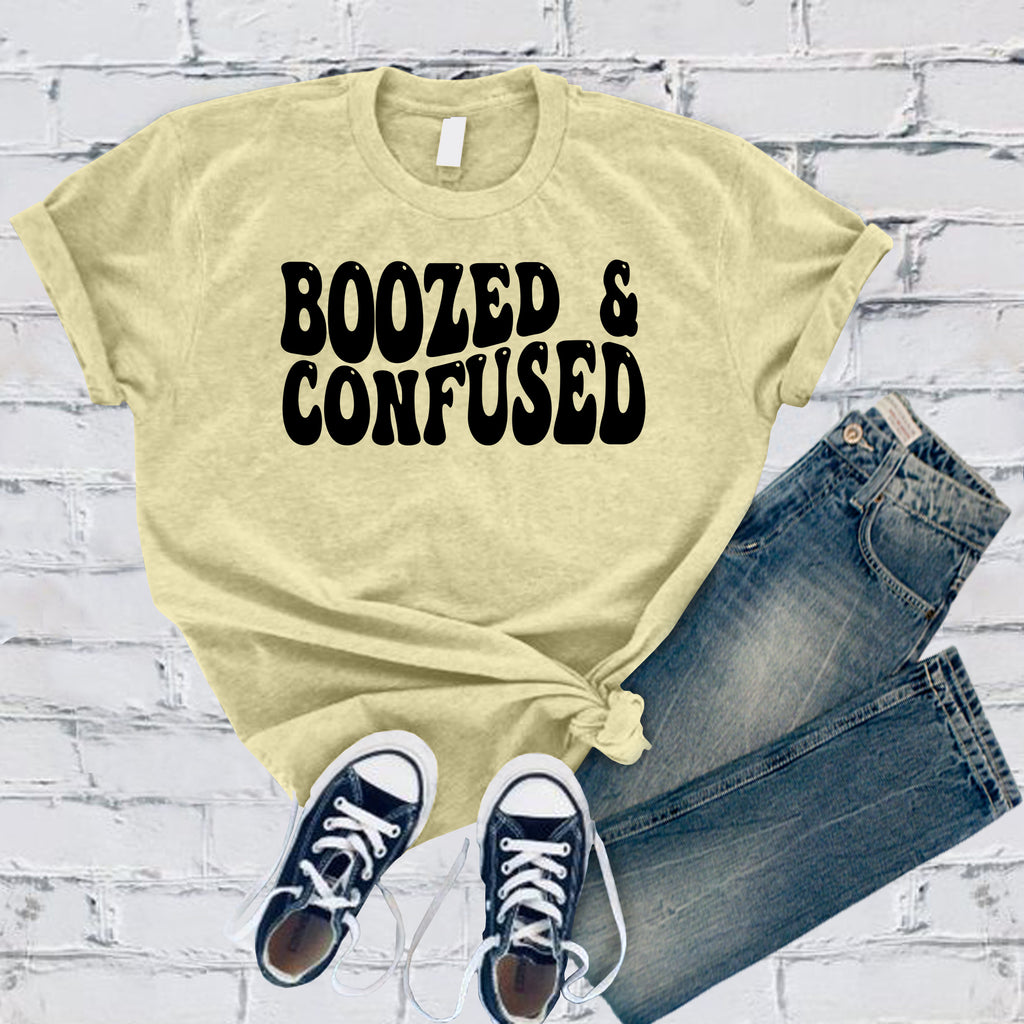 Boozed And Confused T-Shirt T-Shirt tshirts.com Heather French Vanilla S 