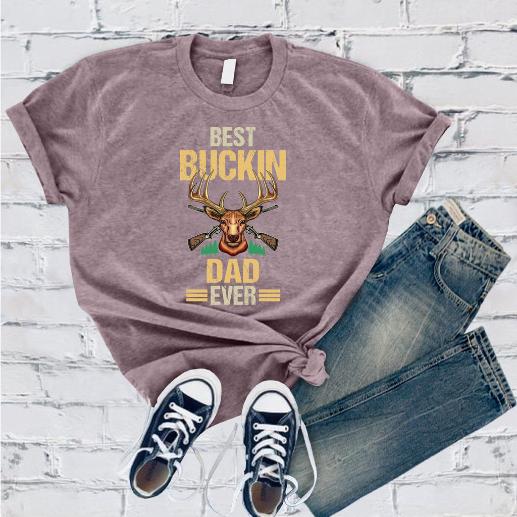 Best Buckin Dad Ever T-Shirt T-Shirt Tshirts.com Heather Purple S 