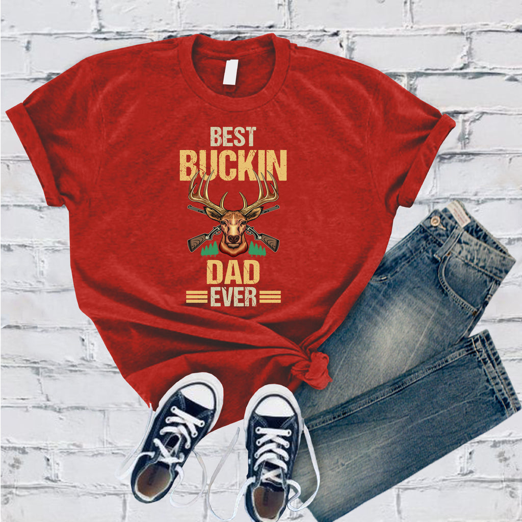 Best Buckin Dad Ever T-Shirt T-Shirt Tshirts.com Red S 