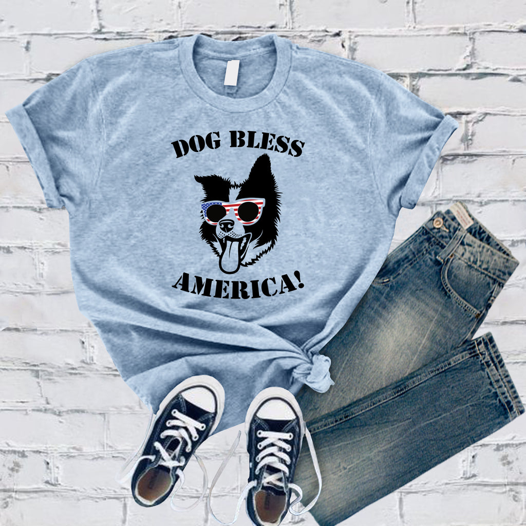 Border Collie Dog Bless America T-Shirt T-Shirt tshirts.com Baby Blue S 