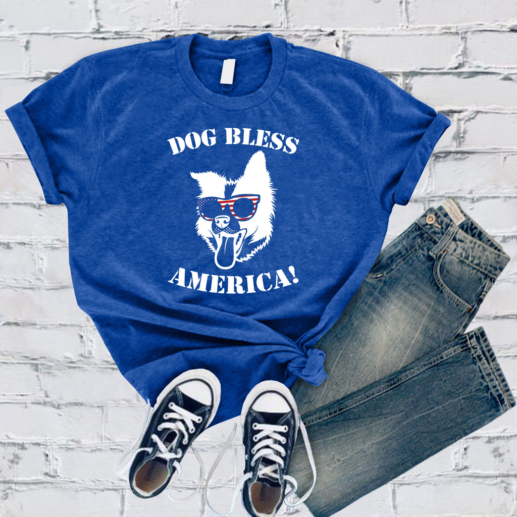 Border Collie Dog Bless America T-Shirt T-Shirt tshirts.com True Royal S 