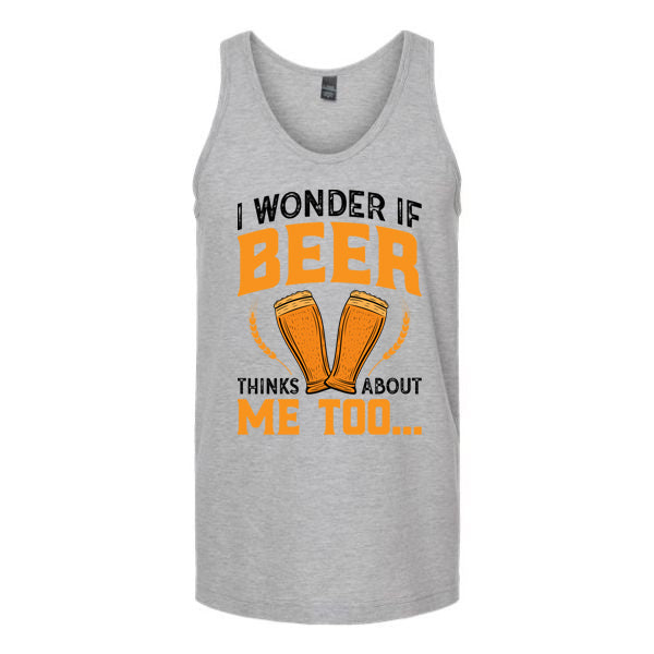 I Wonder If Beer Thinks About Me Too Unisex Tank Top Image