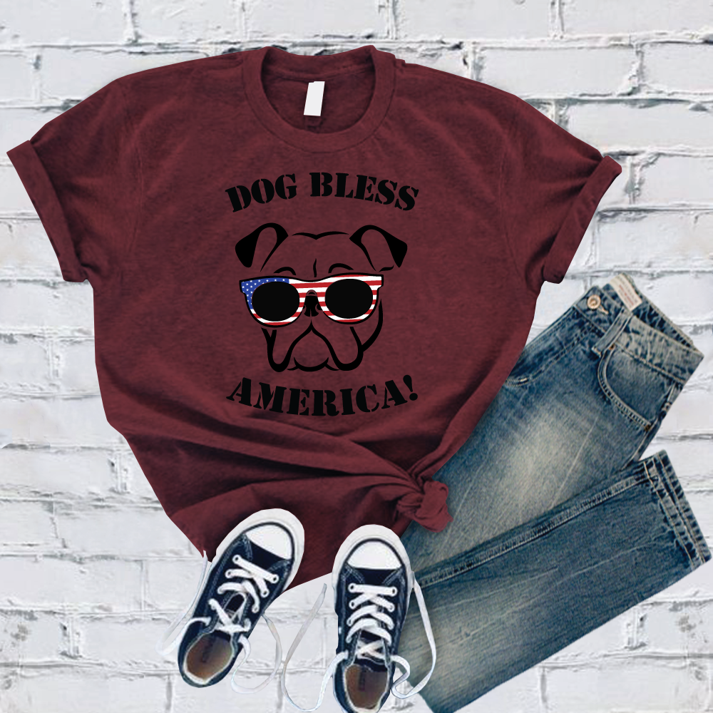 English Bulldog Dog Bless America T-Shirt T-Shirt tshirts.com Maroon S 
