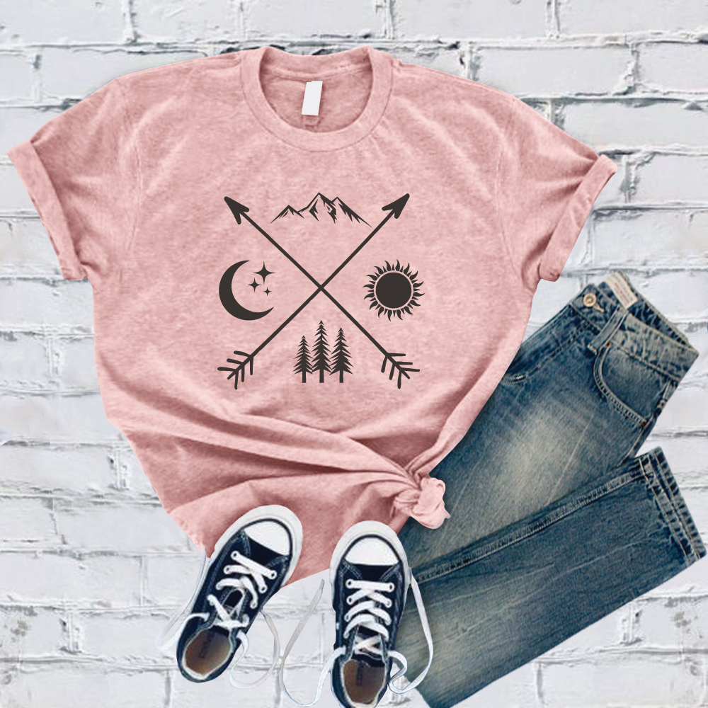 Hiking Symbols and Arrows T-Shirt T-Shirt tshirts.com Soft Pink S 