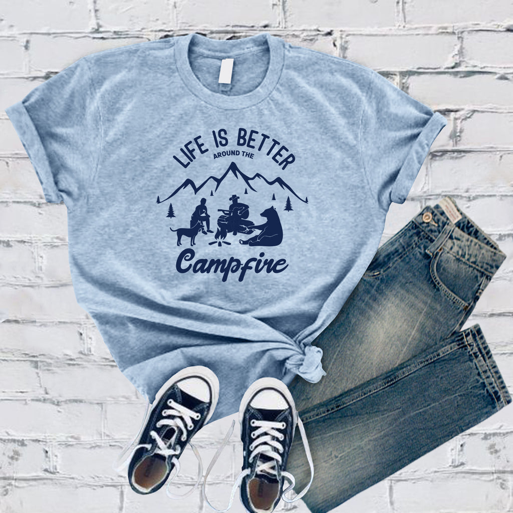 Life is Better Around The Campfire T-Shirt T-Shirt Tshirts.com Baby Blue S 