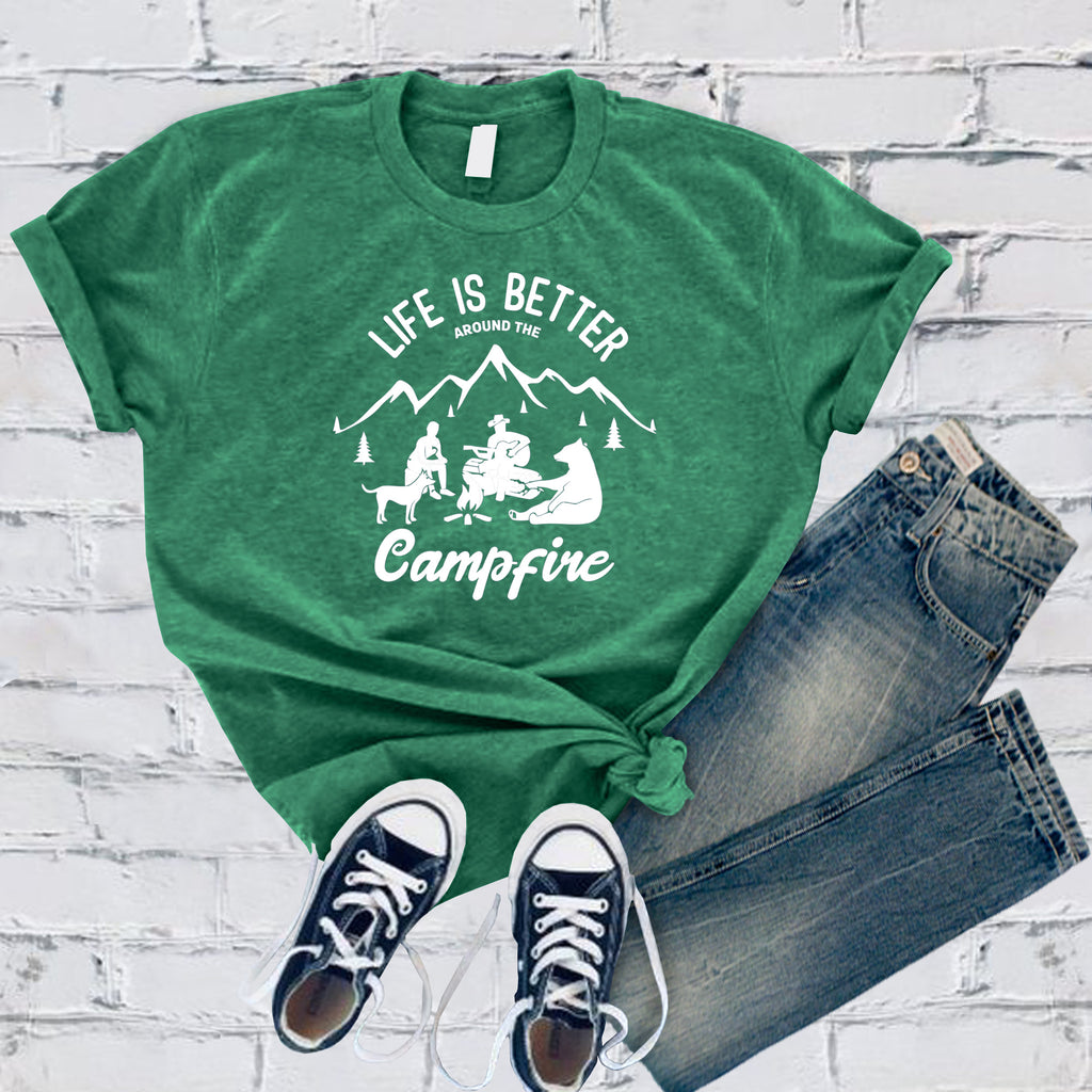 Life is Better Around The Campfire T-Shirt T-Shirt Tshirts.com Heather kelly S 
