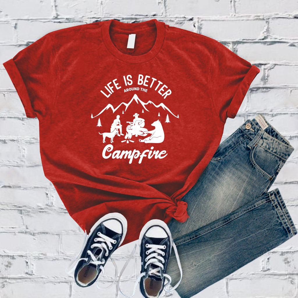 Life is Better Around The Campfire T-Shirt T-Shirt Tshirts.com Red S 