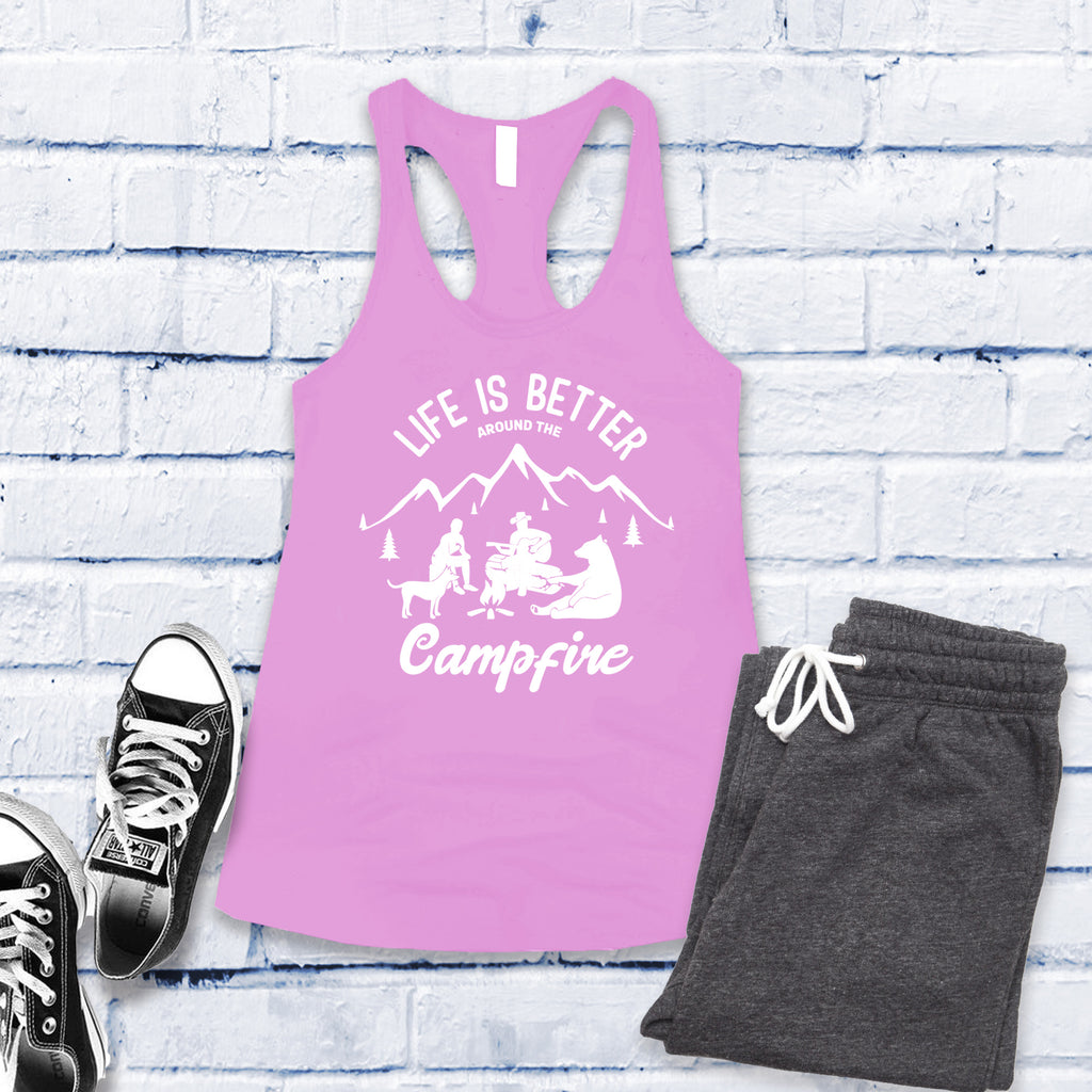 Life is Better Around The Campfire Women's Tank Top Tank Top Tshirts.com Lilac S 