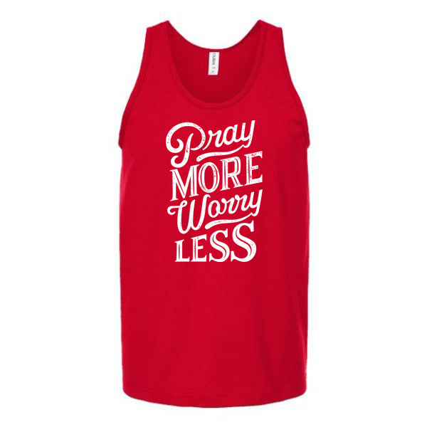 Pray More, Worry Less Unisex Tank Top Tank Top Tshirts.com Red S 