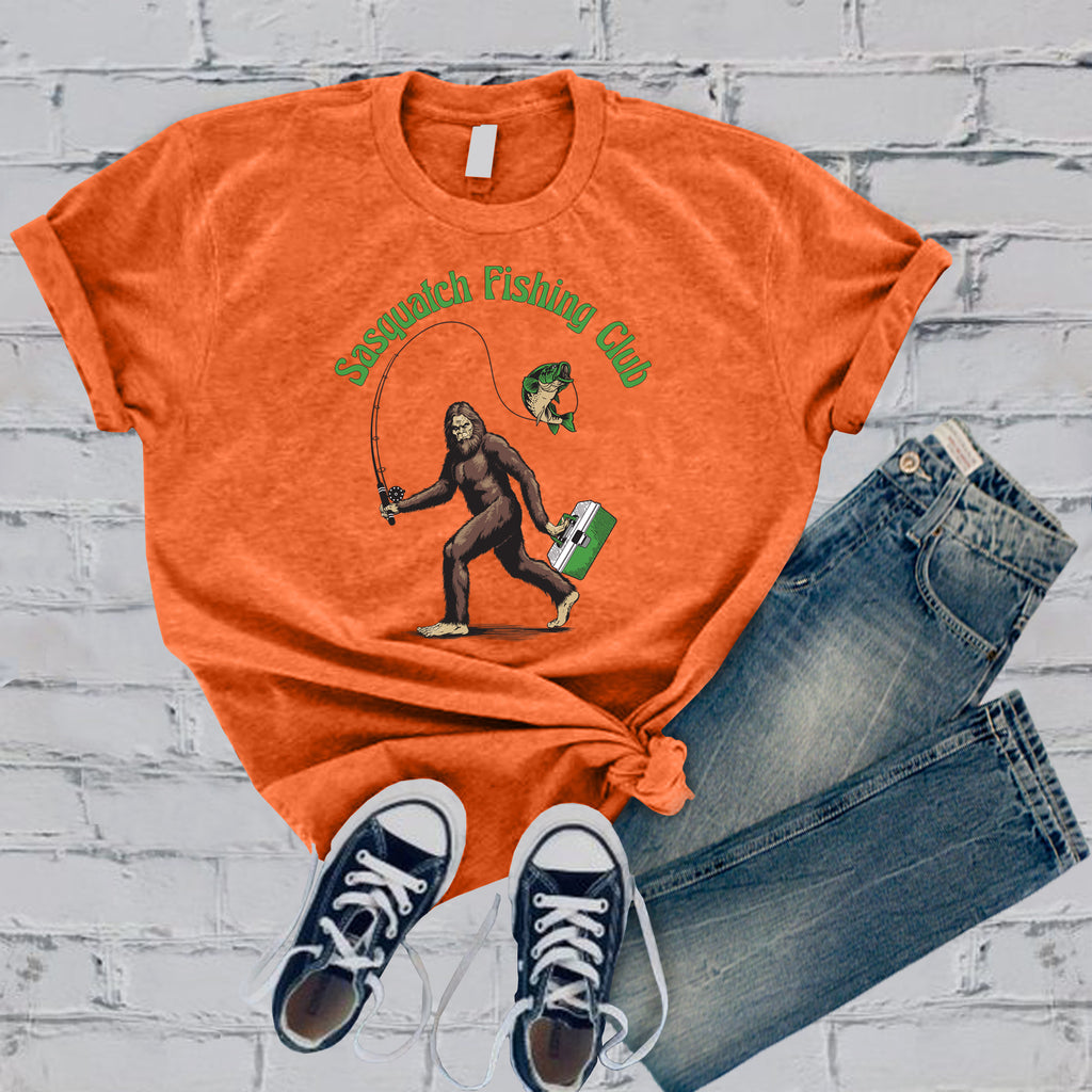 Bigfoot Fishing Club T-Shirt T-Shirt Tshirts.com Heather Orange S 