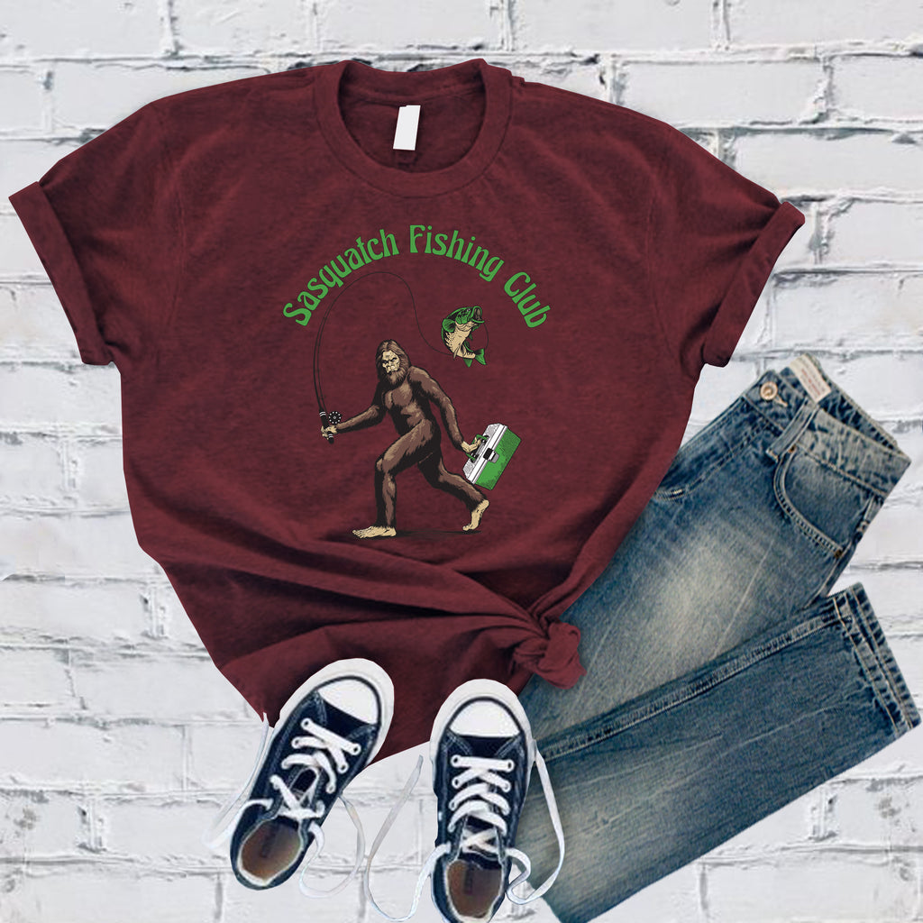 Bigfoot Fishing Club T-Shirt T-Shirt Tshirts.com Maroon S 