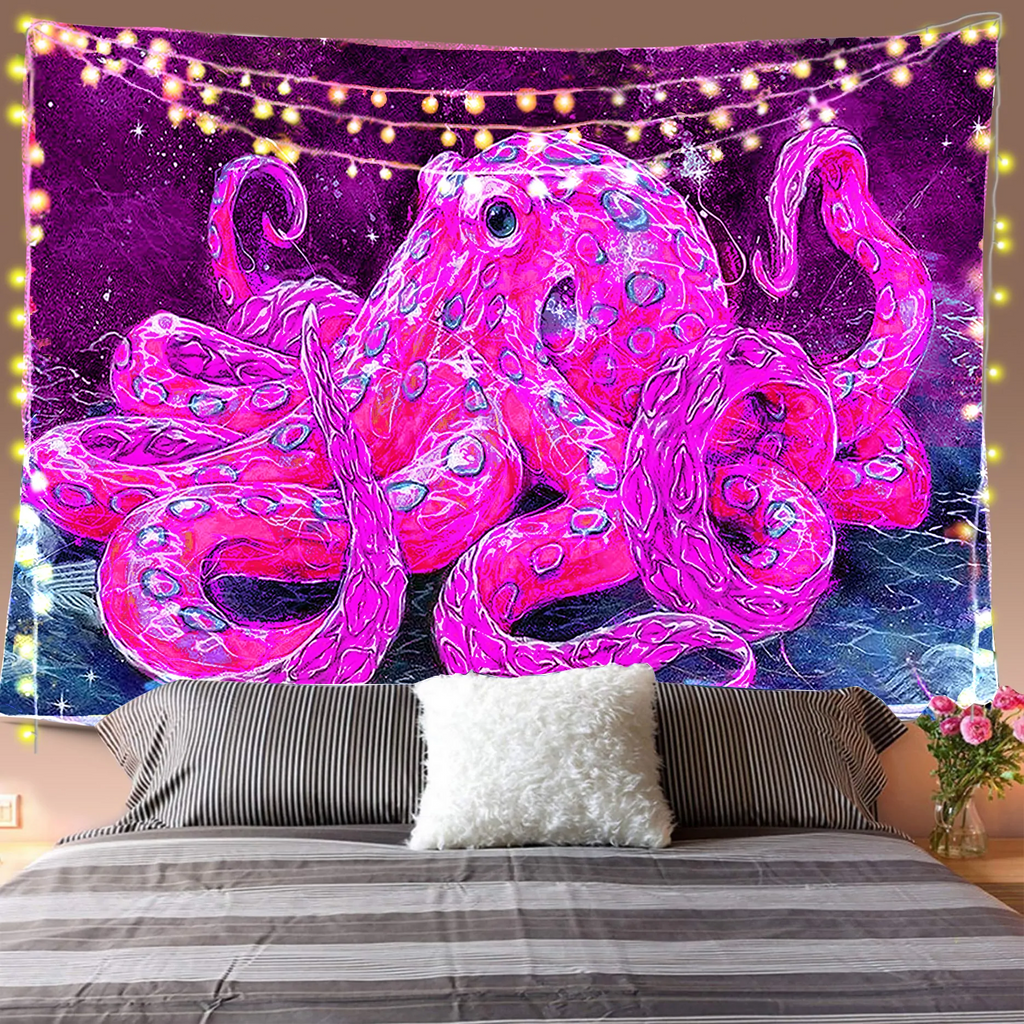 Trippy Octopus Tapestry Tapestry tshirts.com   