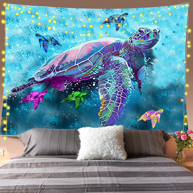 Psychedelic Turtles Tapestry Image