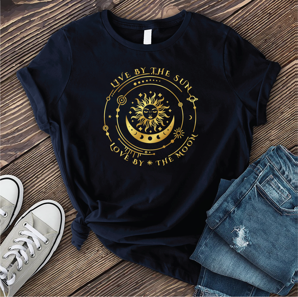 Sunrise Live By The Sun Love By The Moon T-Shirt T-Shirt Tshirts.com Navy S 