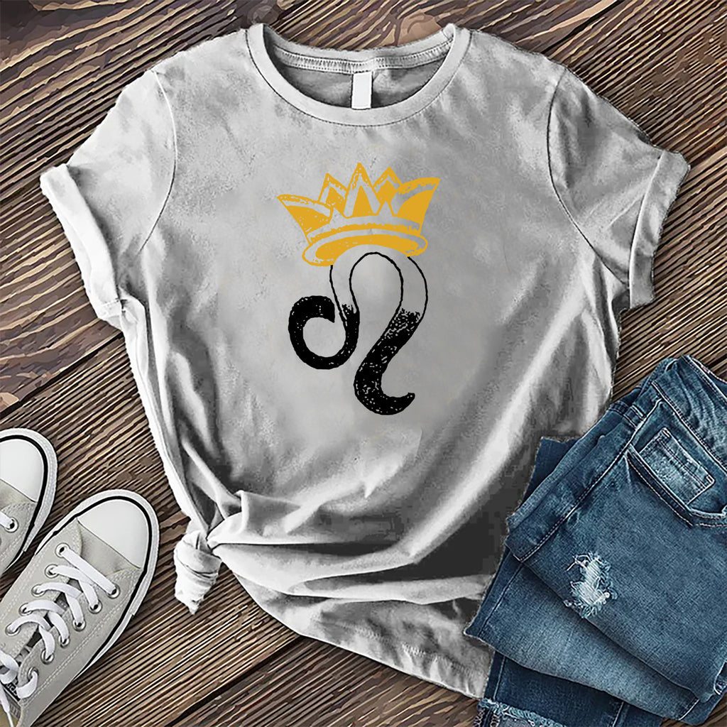Leo Symbol with Crown T-Shirt T-Shirt tshirts.com Athletic Heather S 