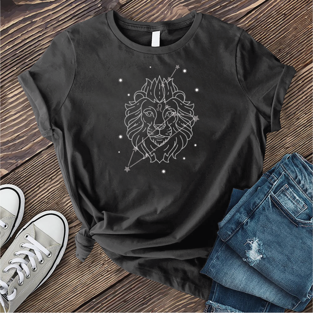 Leo Lion Constellation T-Shirt T-Shirt tshirts.com Dark Grey Heather S 