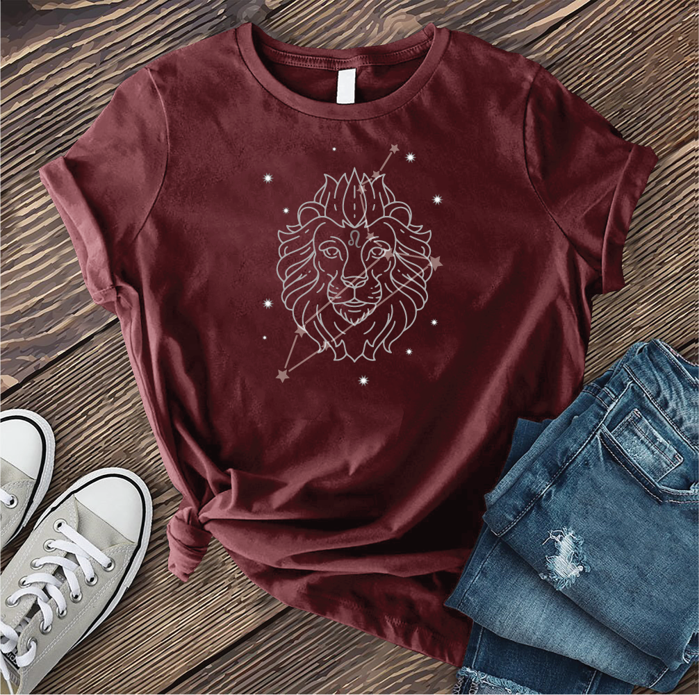 Leo Lion Constellation T-Shirt T-Shirt tshirts.com Maroon S 