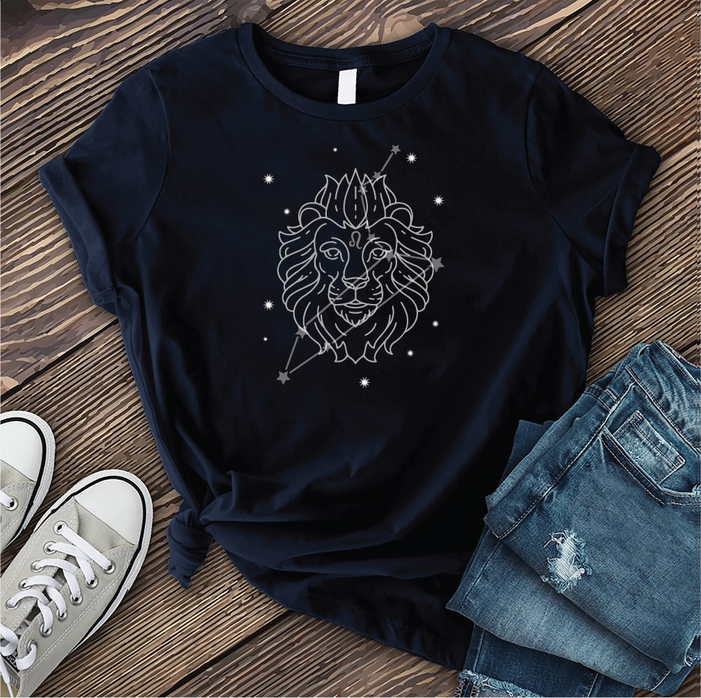 Leo Lion Constellation T-Shirt T-Shirt tshirts.com Navy S 