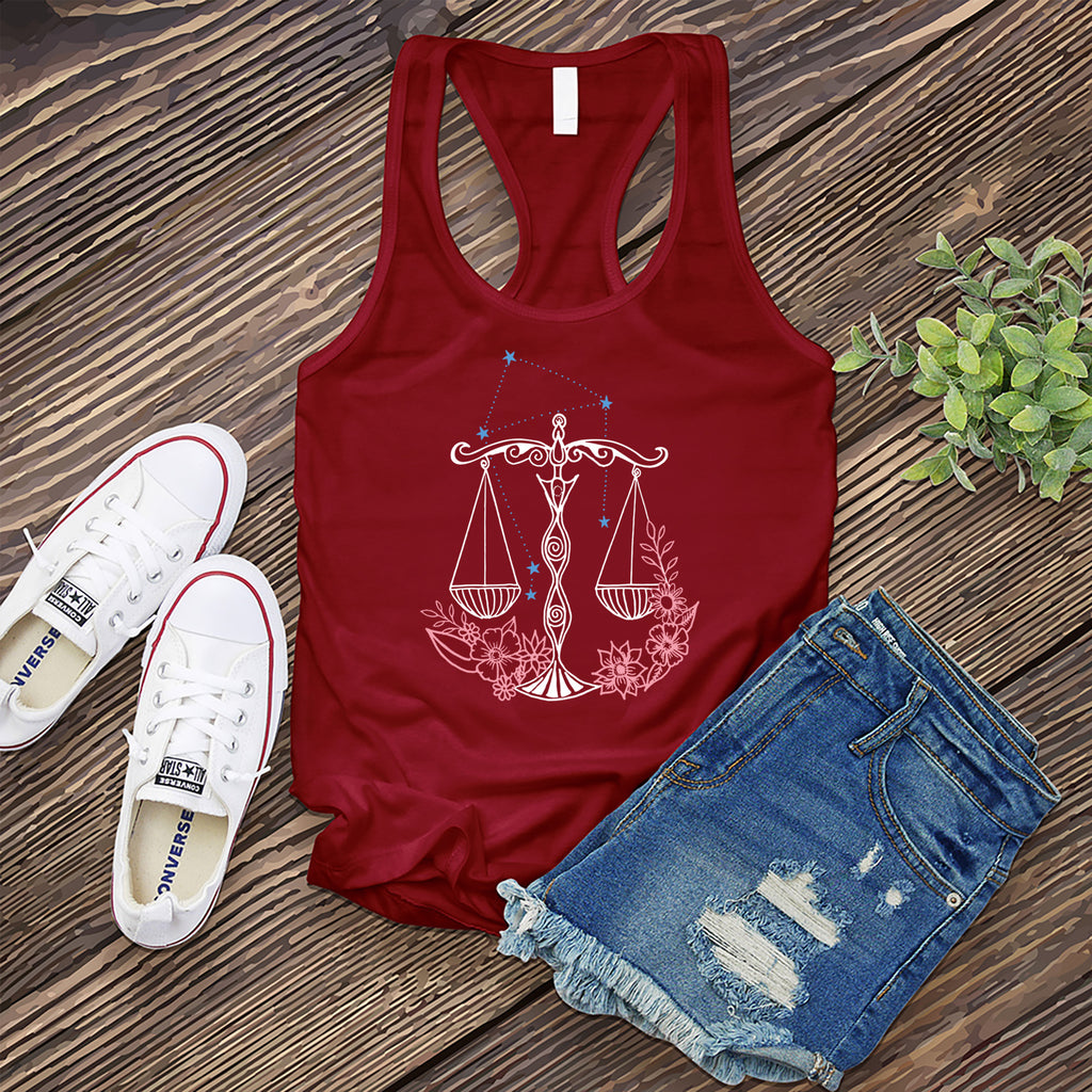 Libra Constellation and Scales Women's Tank Top Tank Top Tshirts.com Cardinal S 