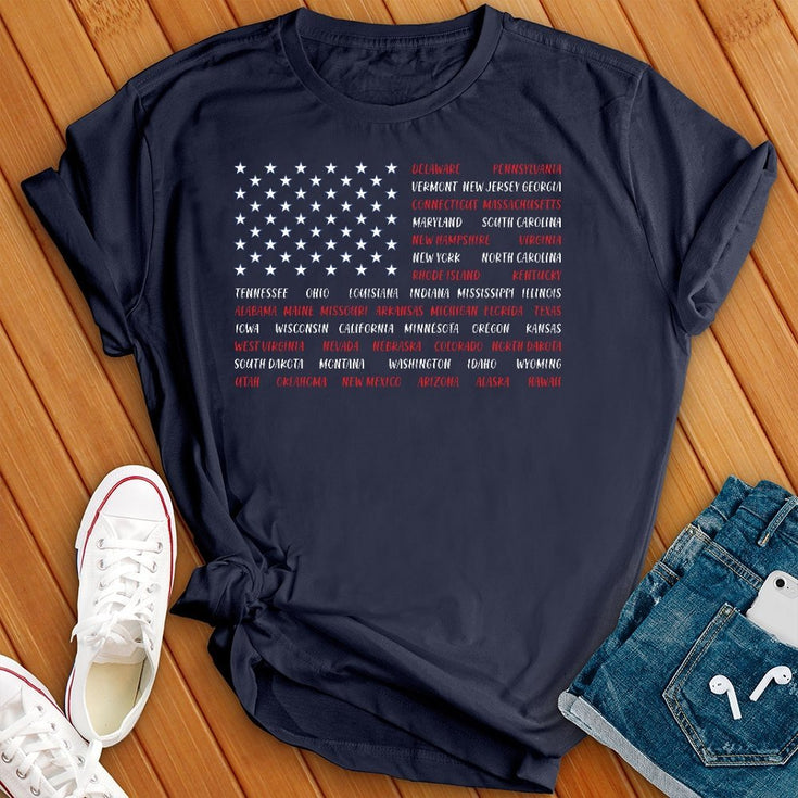 American Flag States T-Shirt Image