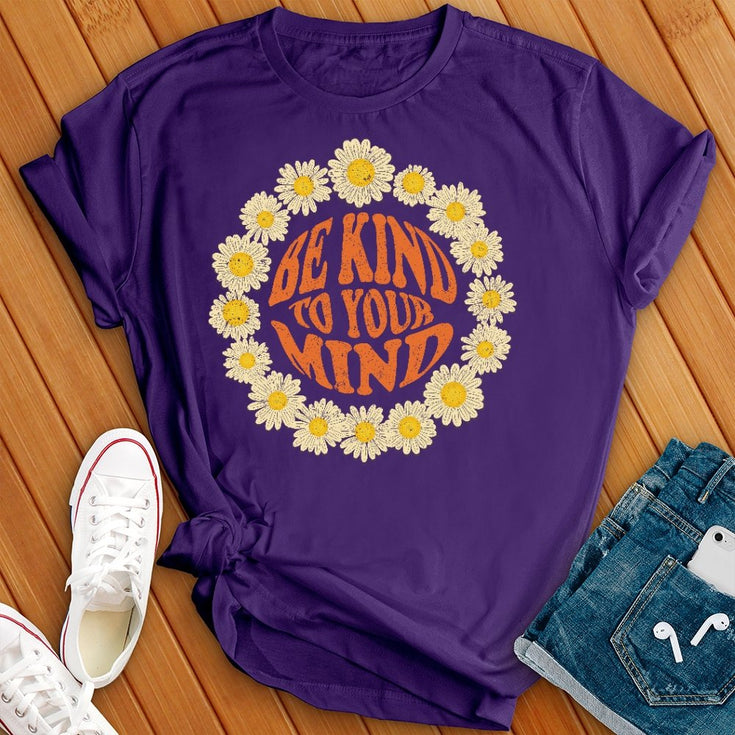 Be Kind to Your Mind Flower Circle T-Shirt Image