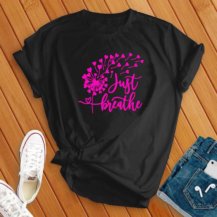 Just Breathe Neon Dandelion T-Shirt Image