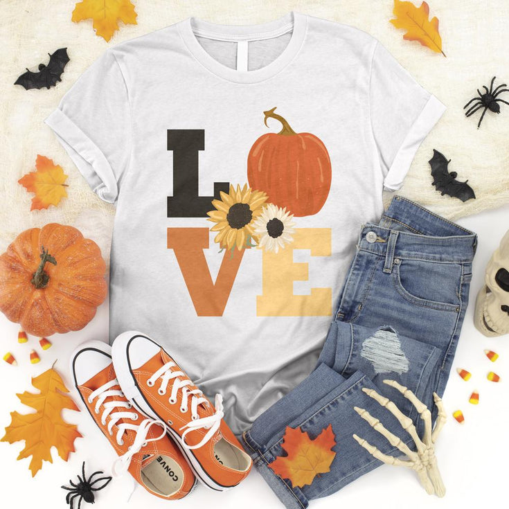 Love Pumpkin Sunflower T-Shirt Image
