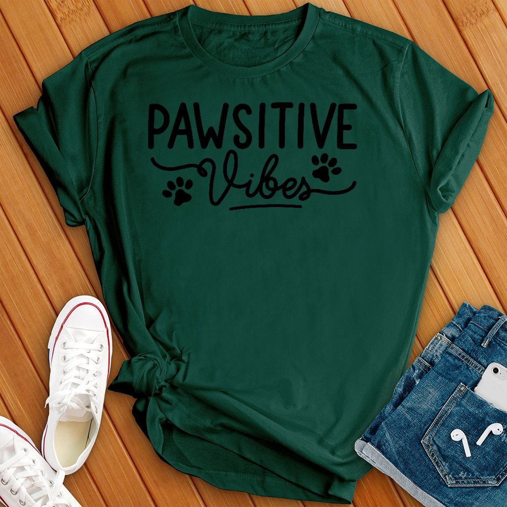 Pawsitive Vibes T-Shirt T-Shirt tshirts.com Forest S 