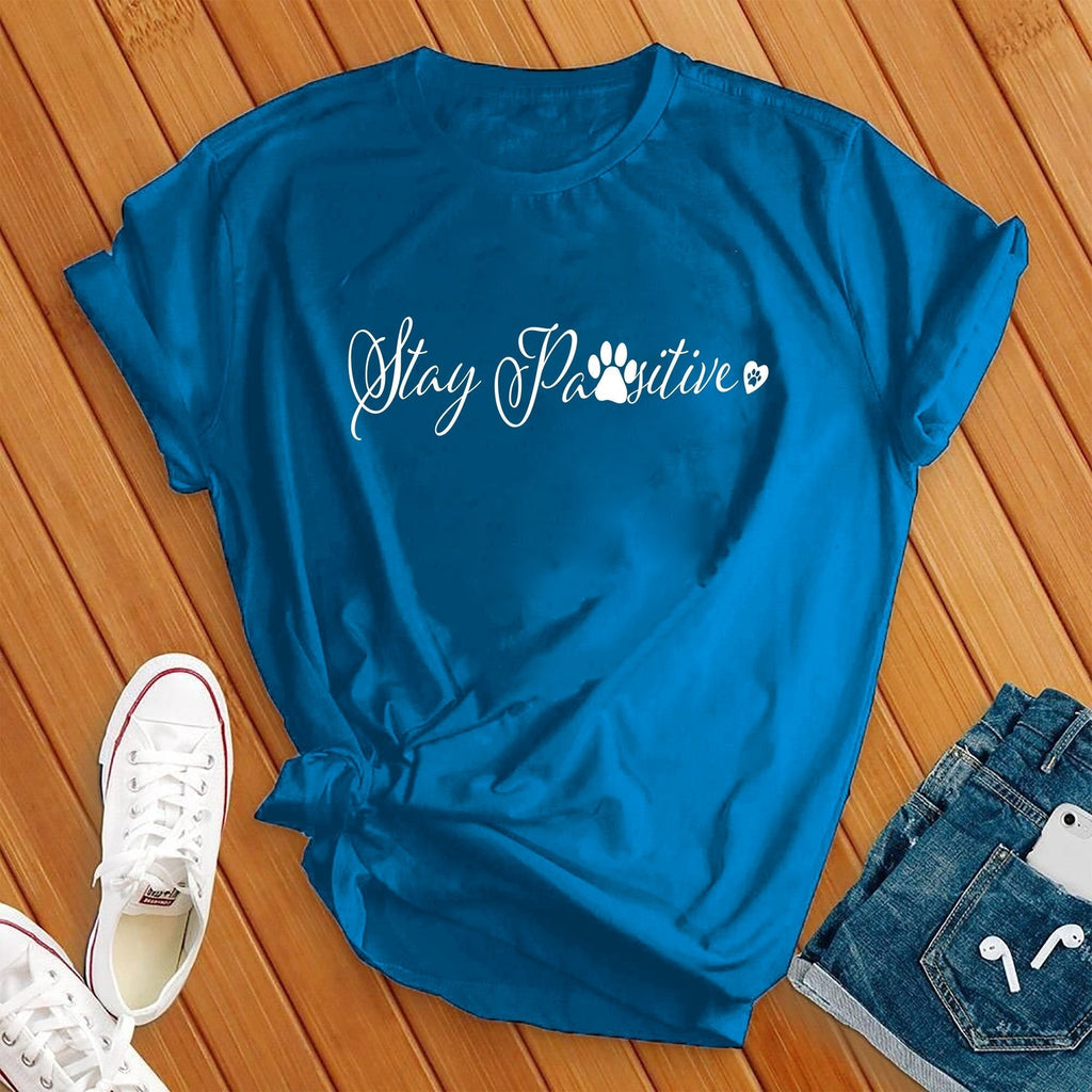 Stay Pawsitive T-Shirt T-Shirt tshirts.com Heather True Royal L 